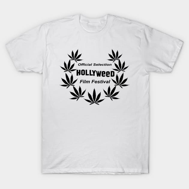 HOLLYWEED FILM FESTIVAL BLACK LAUREL T-Shirt by HOLLYWEED